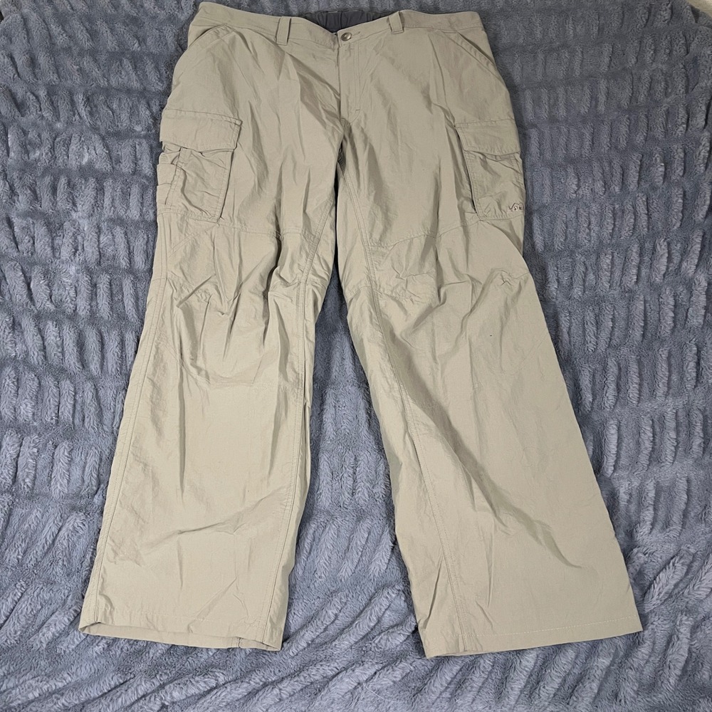 REI Men XXL Khaki Nylon Cargo Hiking Pants Tan Outdoor Utility RN37249